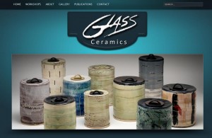 screenshot of Steven Glass Ceramics .com featuring a series of his sanctuary jars.